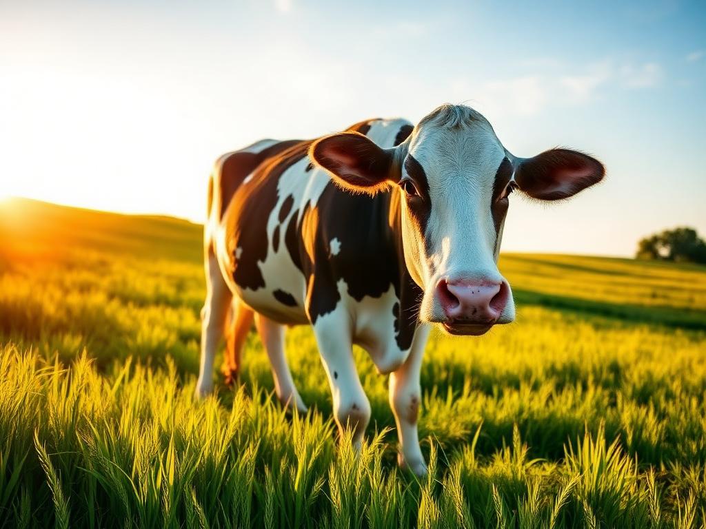 Vaca leiteira em pastagem verde